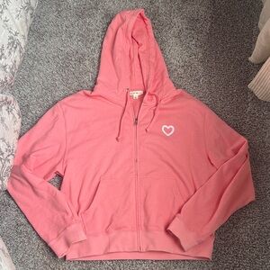 Roller Rabbit Pink/Peach Hoodie with Heart Logo - Size M - NWT